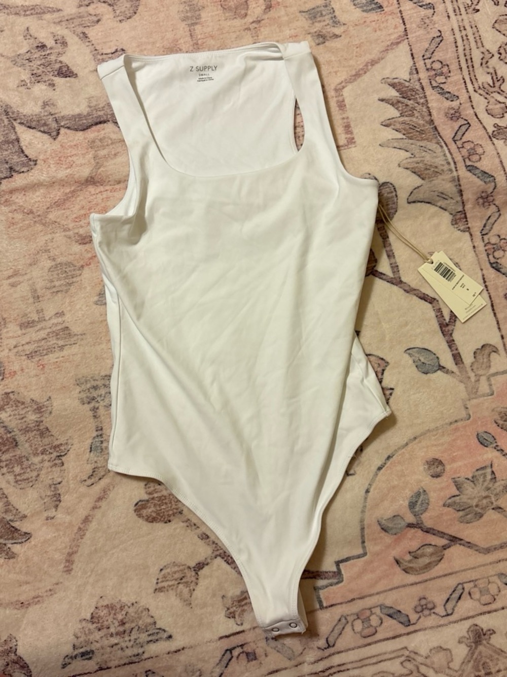 Z Supply White Ribbed Tank-Style Kids Bodysuit